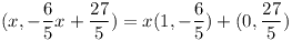 [tex](x, -\frac {6}{5}  x +   \frac {27}{5}) = x(1,  -\frac {6}{5}) + (0,  \frac {27}{5})[/tex]