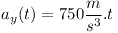 [tex]a{_y}(t)=750\frac{m}{s^3}.t[/tex]