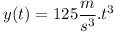 [tex]y(t)=125\frac{m}{s^3}.t^3[/tex]