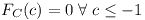[tex]F_C (c)= 0 \hspace{1mm} \forall \hspace{1mm} c \le -1[/tex]