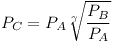 [tex]P_C = P_A \sqrt[\gamma]{\frac{P_B}{P_A}}[/tex]